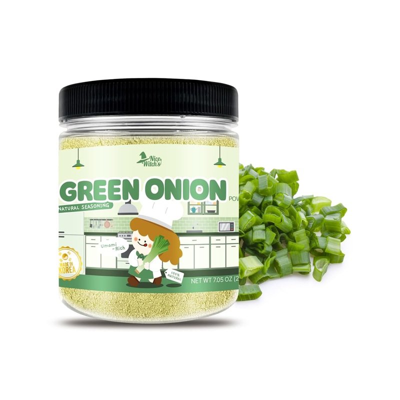 Nice Witch’S Korean 100% Pure Green Onion Powder 7.05Oz / 200G – All-Natural Flavor For Soups, Sauces, And Seasonings  (Gree