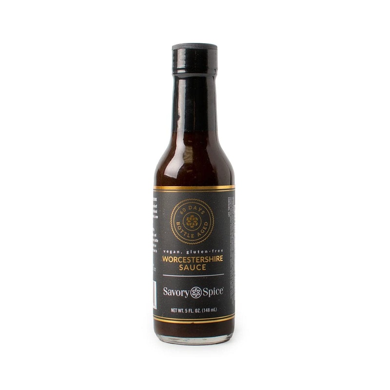 Savory Spice Vegan Worcestershire Sauce, Gluten-Free & Fish-Free – 60-Day Bottle Aged Vegan Worcestershire Sauce – Same Great, C