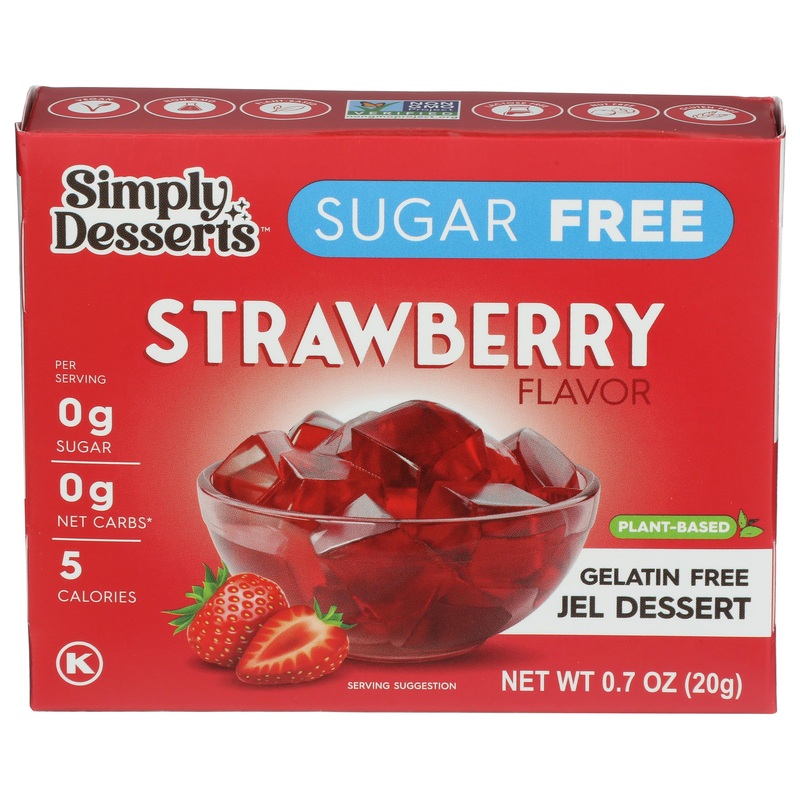 Simply Delish, Jel Dessert Strawberry, 0.7 Ounce