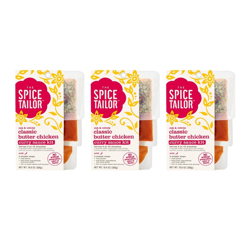 Spice Tailor 3 Simple Steps Restaurant Quality Meals In Minutes Kits Ready In 10 Minutes (3 Pack, Classic Butter Chicken)