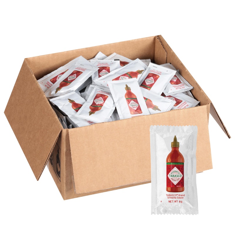 Tabasco Brand Sriracha Sauce, Medium Hot Sauce, Single-Serve Hot Sauce Packets, Thai-Style With Louisiana Twist, Rich Flavor, On