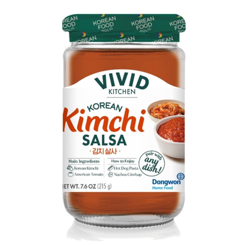 Vivid Kitchen Kimchi Salsa – Korean Mexican Fusion Condiment – Mild & Hot Flavors – 7.6 Oz Bottle – No Msg, No Artificial Preser