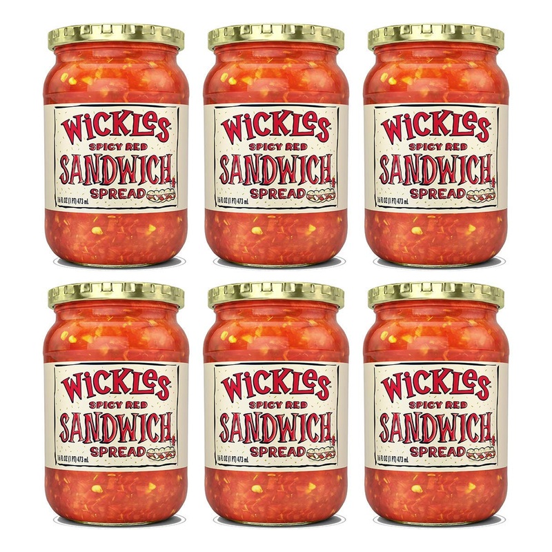 Wickles Spicy Red Sandwich Spread, 16 Oz (Pack – 6)