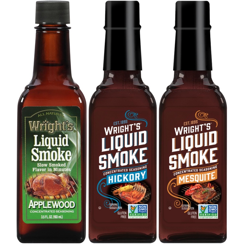 Wright’S Liquid Smoke Applewood,Hickory & Mesquite (3 Pack) 3.5 Oz