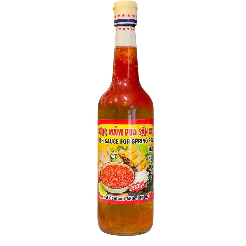 1 Pack – Spicy Instant Fish Sauce For Spring Roll Glass Bottle – Nuoc Mam Pha San Cay Chai Thuy Tinh – 650Ml Per Glass Bottle