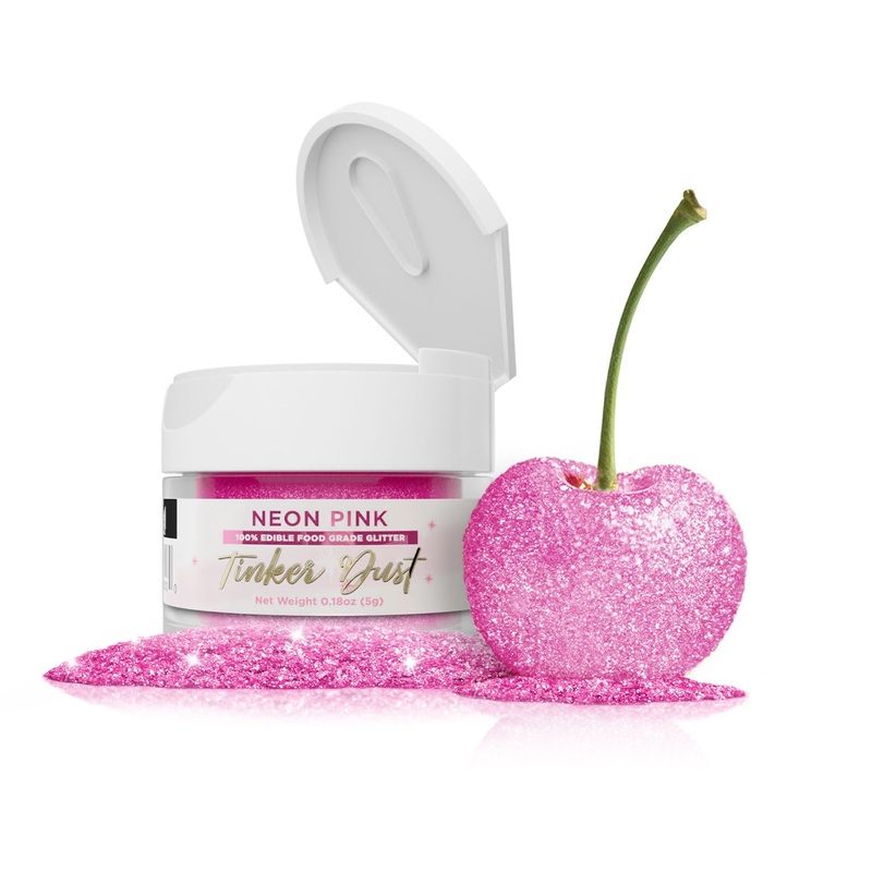 Bakell – Neon Pink Tinker Dust (5G, 1X Jar) Edible Glitter For Food, Desserts, And Beverages!