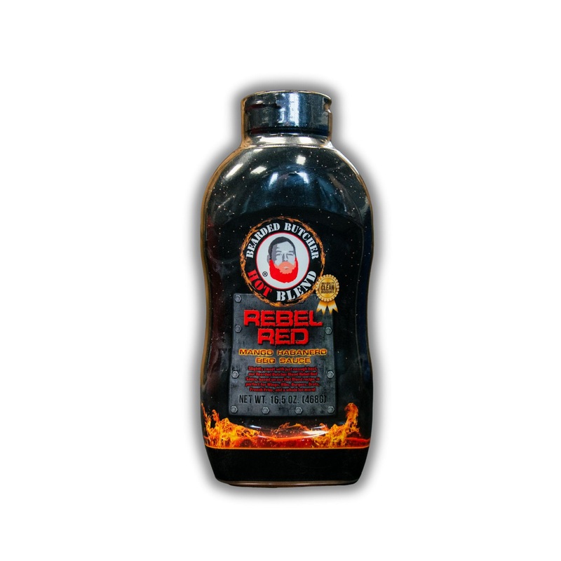 Bearded Butchers Rebel Red Bbq Sauce 16.5 Oz – Mango & Habanero, Sweet & Spicy, Gluten Free, No Msg, Natural Ingredients, Perfec