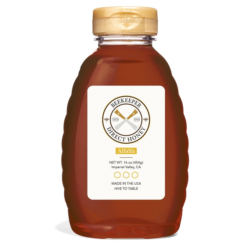 Beekeeper Direct Unfiltered Honey – Real Raw Alfalfa Honey – All Natural Non-Gmo Pure Gourmet Honey – Local California Honey (1L