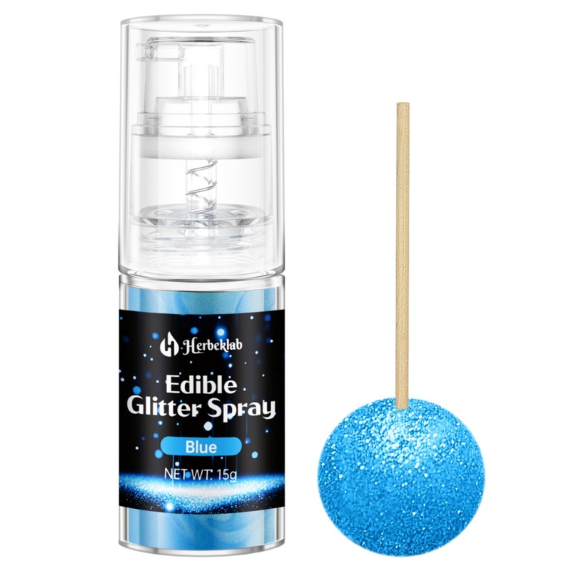Blue Edible Glitter Spray – 15G Edible Blue Glitter For Cakes Food Grade Metallic Shimmer Powder Cake Sprinkles For Cookie Decor