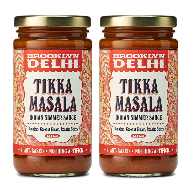 Brooklyn Delhi Tikka Masala – 2Pk – Indian Simmer Sauce – Tangy Tomatoes, Luscious Coconut Cream, Roasted Spices – 12Oz – Mild E