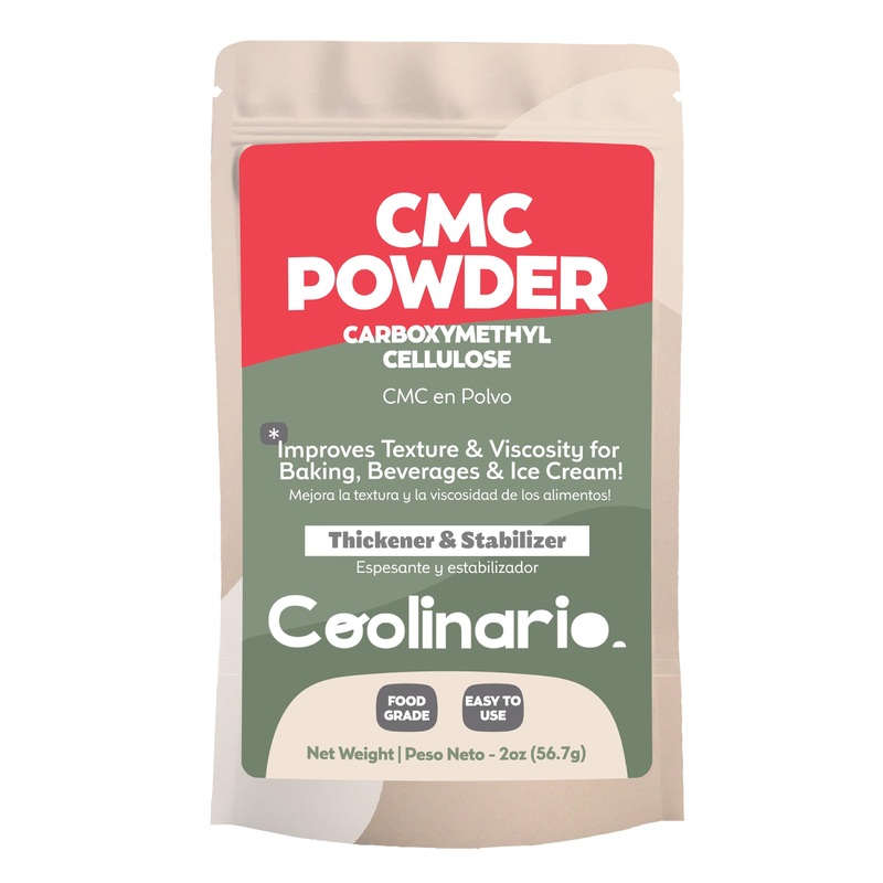 Coolinario Carboxymethyl Cellulose (CMC) Powder – 2 Oz Food Grade Thickener for Baking, Beverages & Ice Cream – Gluten-Free & Molecular Cooking