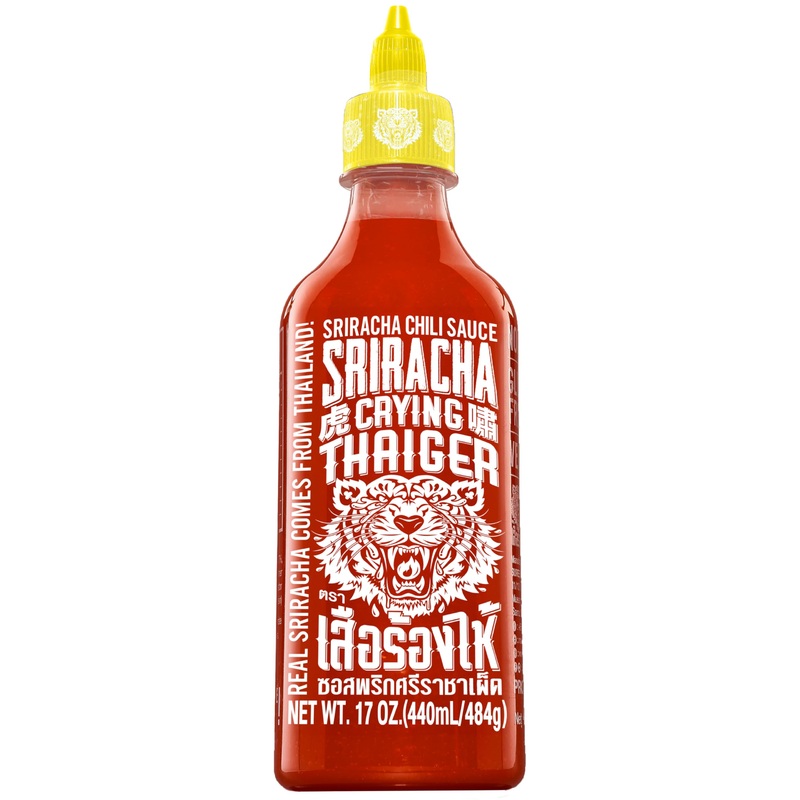 Crying Thaiger Sriracha Chili Sauce In Squeeze Bottle 17 Ounce, Vegan, Gluten Free, Non-Gmo, From Thailand (Pack Of 12)