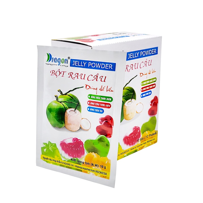 Dragon Coconut Jelly Powder 0.35 Oz / Bot Rau Cau 10 G (Pack Of 12)
