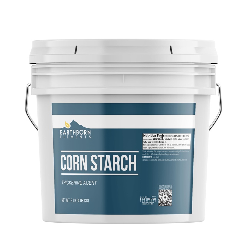 Earthborn Elements Corn Starch 2 Gallon Bucket, Thickening Agent, Cooking & Baking Staple, Cleaning