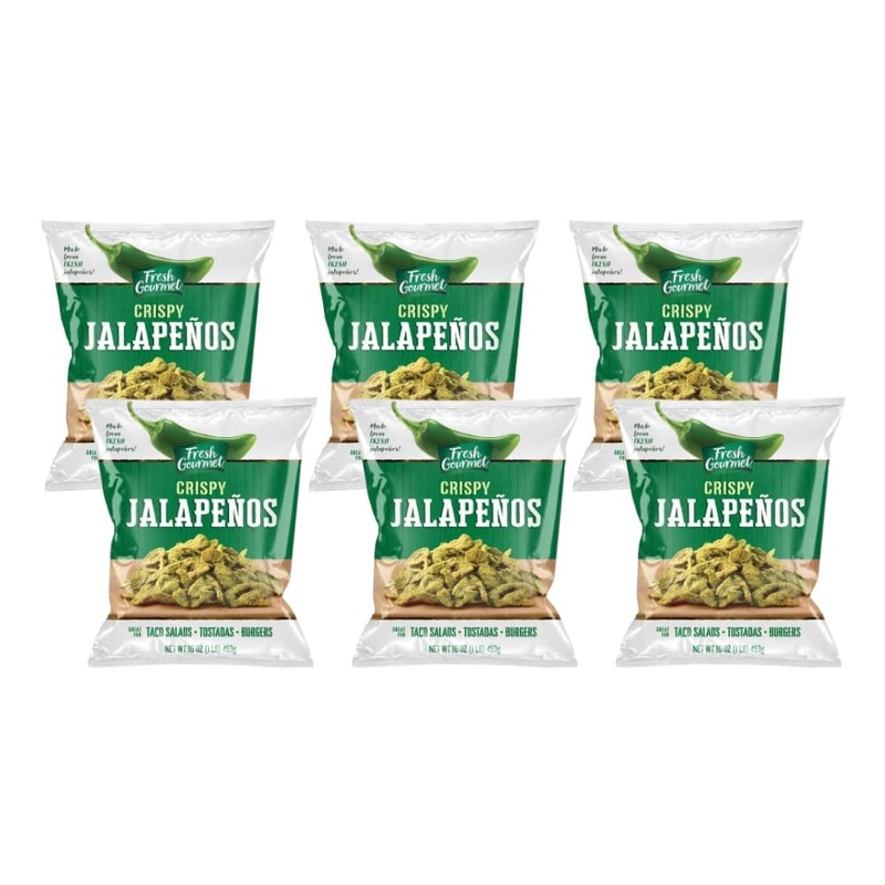 Fresh Gourmet Crispy Lightly Salted Jalapenos 16 Ounce (Pack Of 6)