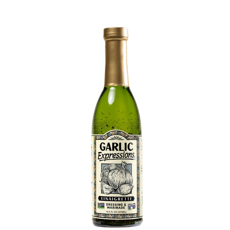 Garlic Expressions Vinaigrette Salad Dressing, Marinade | Non Gmo, Vegan, Gluten Free Garlic Oil Vinaigrette Dressing | 12 Ct
