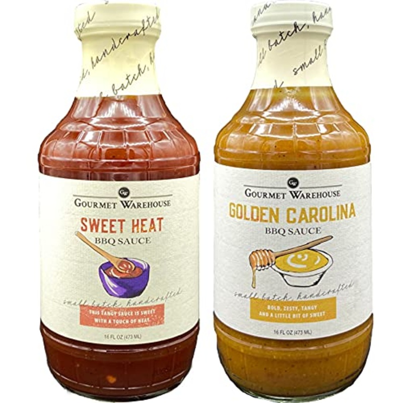 Gourmet Warehouse Sweet Heat And Golden Carolina Bbq Sauce, Premium Barbecue Sauces Handcrafted In Small Batches Gluten-Free, Hf
