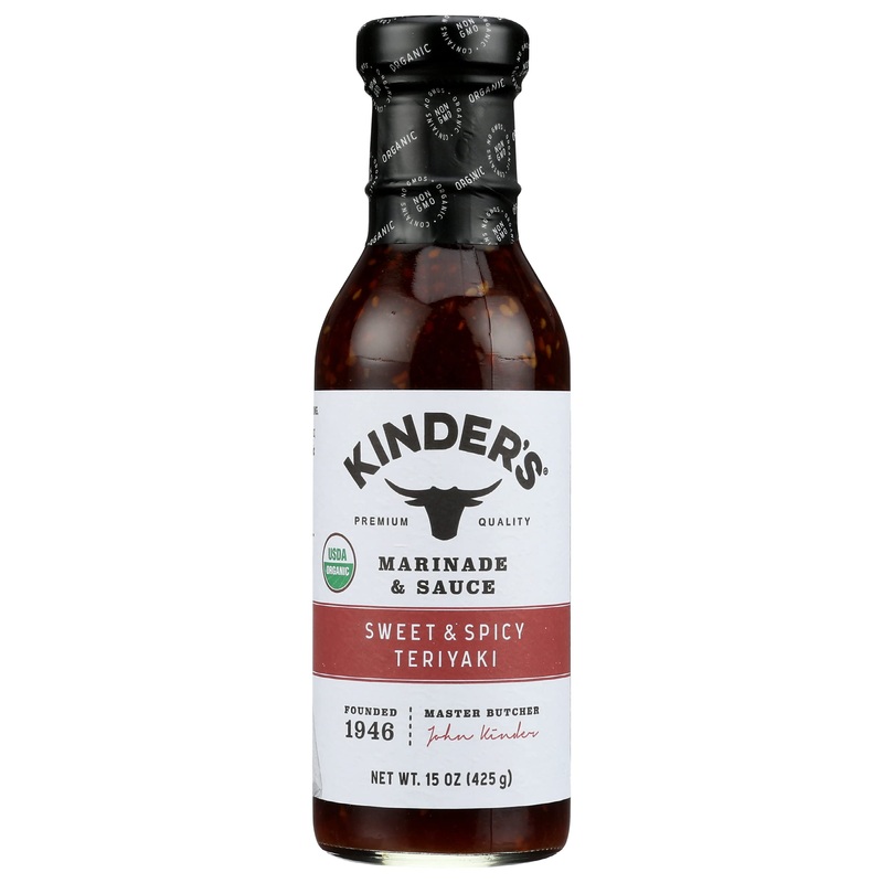 Kinder’S Organic Sweet & Spicy Teriyaki Marinade And Sauce, Usda Organic, Gluten Free, 15 Ounce (Pack Of 6)