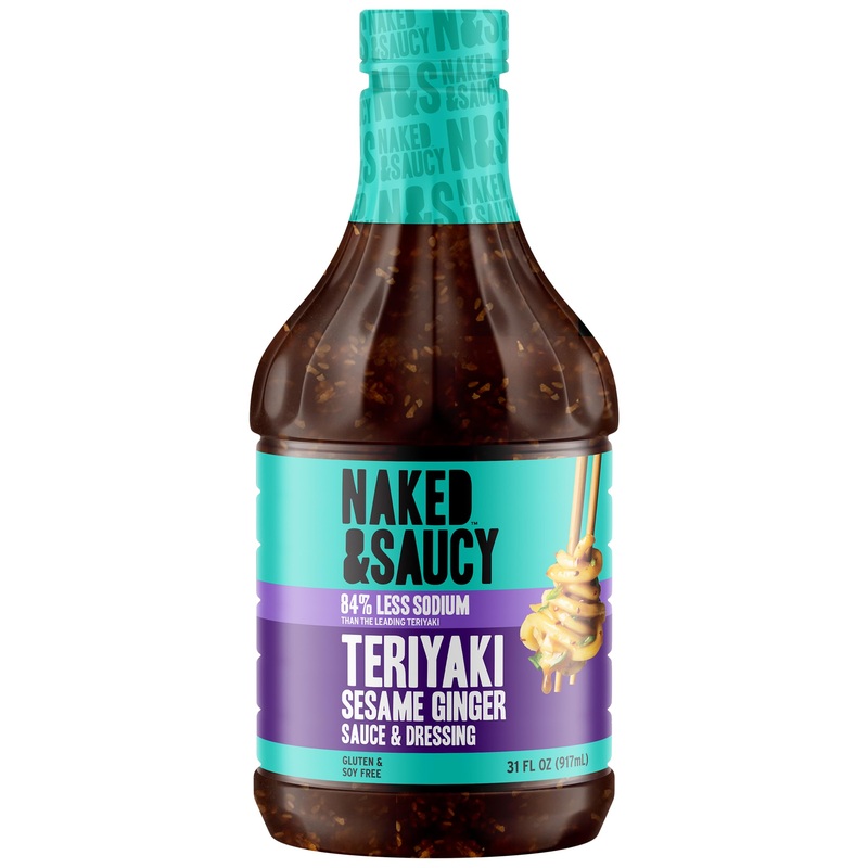 Naked & Saucy Low Sugar Teriyaki Sesame Ginger Sauce And Dressing, Gluten-Free, Soy-Free, Vegan, Paleo, 31 Fl Oz