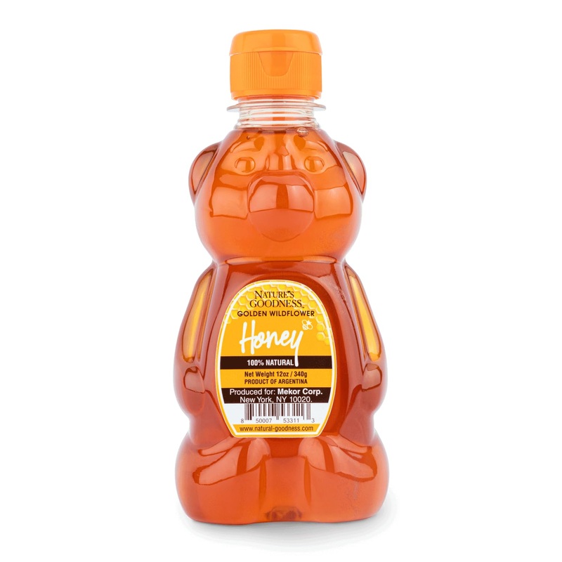 Nature’S Goodness Teddy Bear Honey – 12 Oz Squeeze Bottle, Pure Real Golden Wildflower Honey For Tea, Baking & Cooking