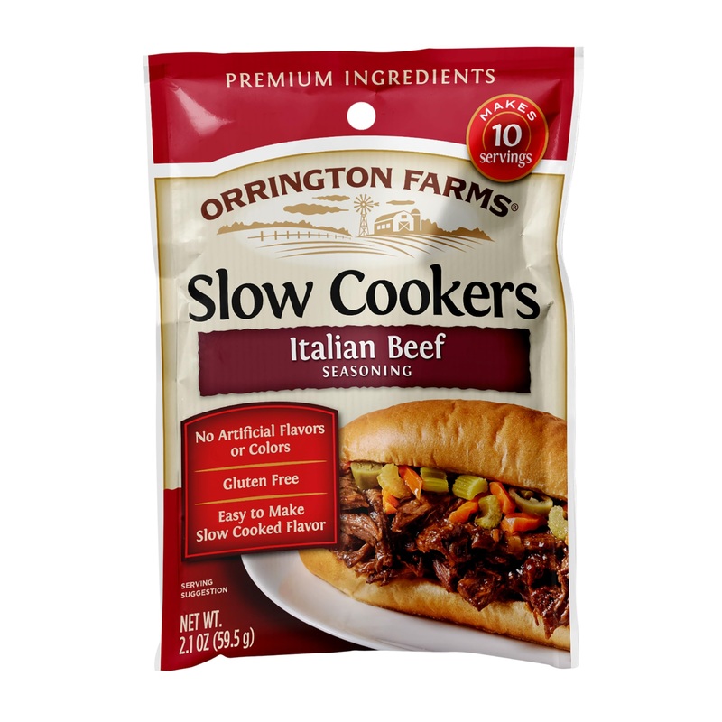 Orrington Farms Beef Slow Cooker Mix, Italian Flavor, 2.1 Ounce (Pack of 12) – Perfect for Easy, Flavorful Meals