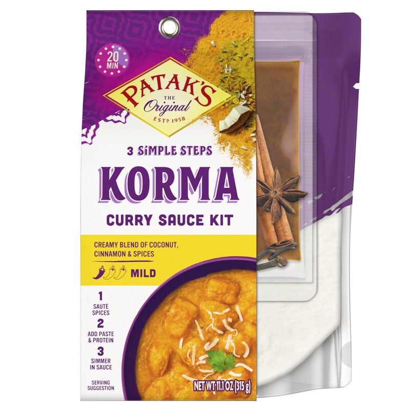 Patak’S Korma Curry Sauce Kits 3-Step, 11.1 Oz