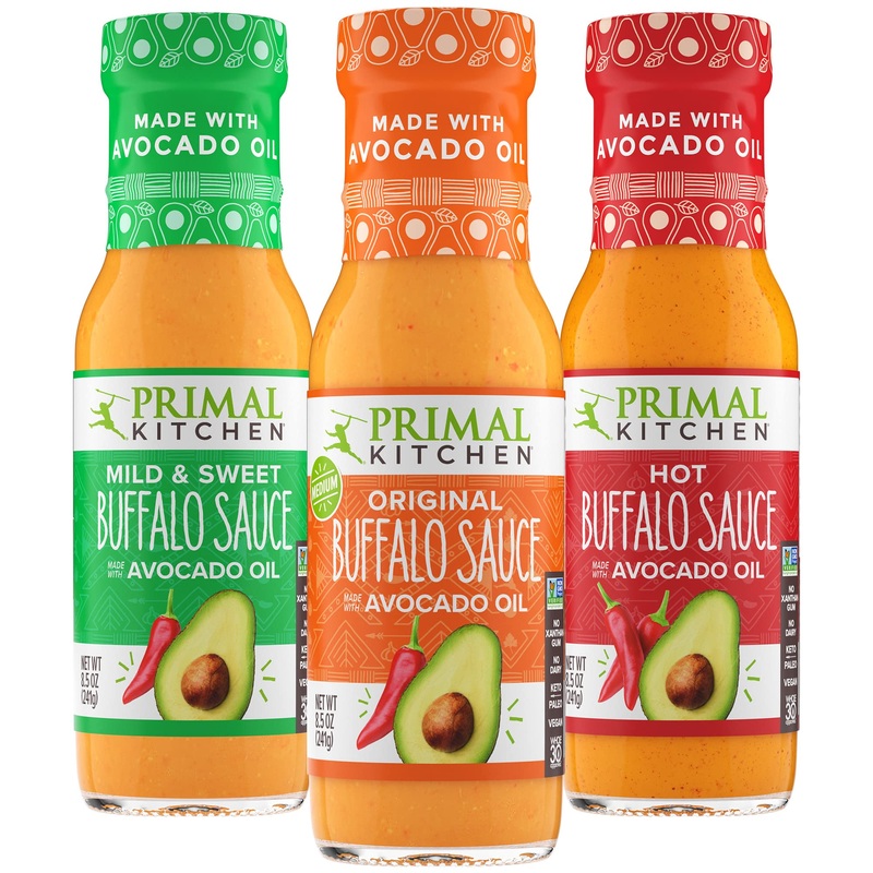 Primal Kitchen No-Dairy Buffalo Sauce Variety 3-Pack, Made With Real Ingredients Like Avocado Oil And No Cane Sugar Or Corn Syru