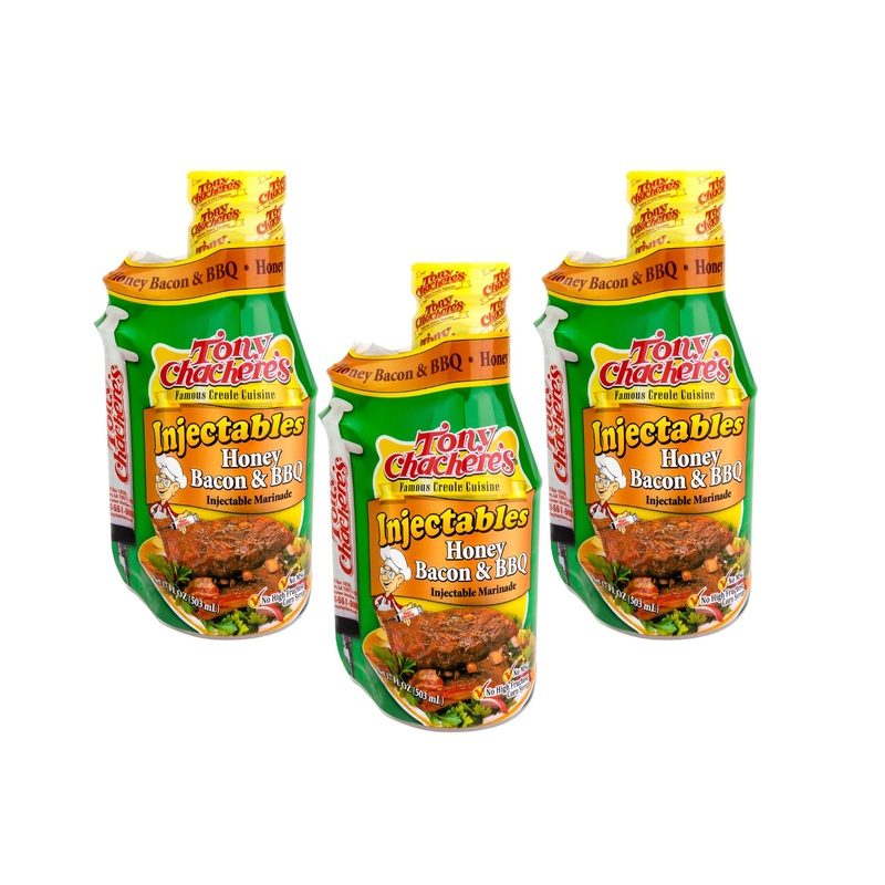 Tony Chachere’S Marinade Honey Bacon Bbq W/ Injector, 17 Fl Oz (Pack Of 3)