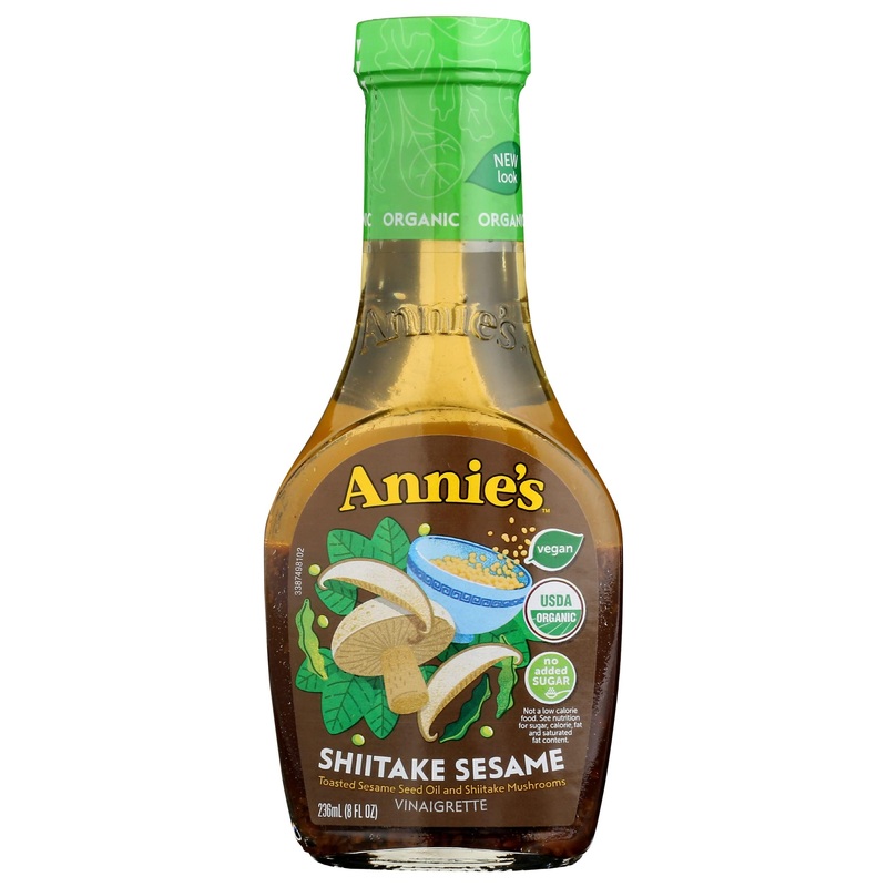 Annies Naturals Shiitake Sesm Vngrtt Salad Dressing Glass Bottle 8 Oz – 0092325333531