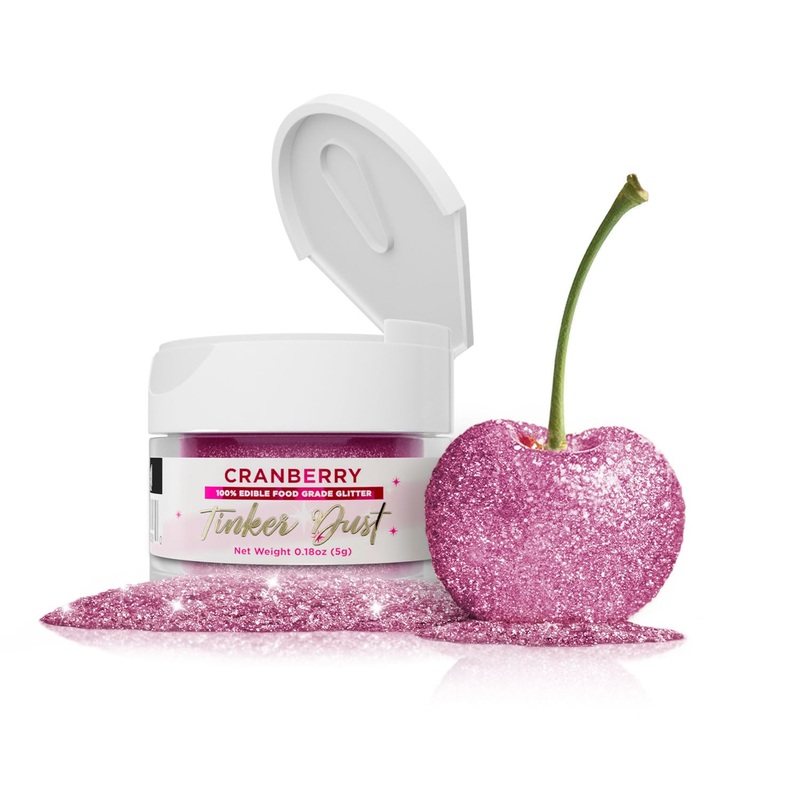 Bakell – Cranberry Tinker Dust (5G, 1X Jar) Edible Glitter For Food, Desserts, And Beverages!