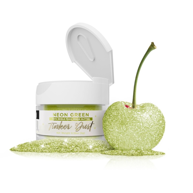 Bakell – Neon Green Tinker Dust (5G, 1X Jar) Edible Glitter For Food, Desserts, And Beverages!