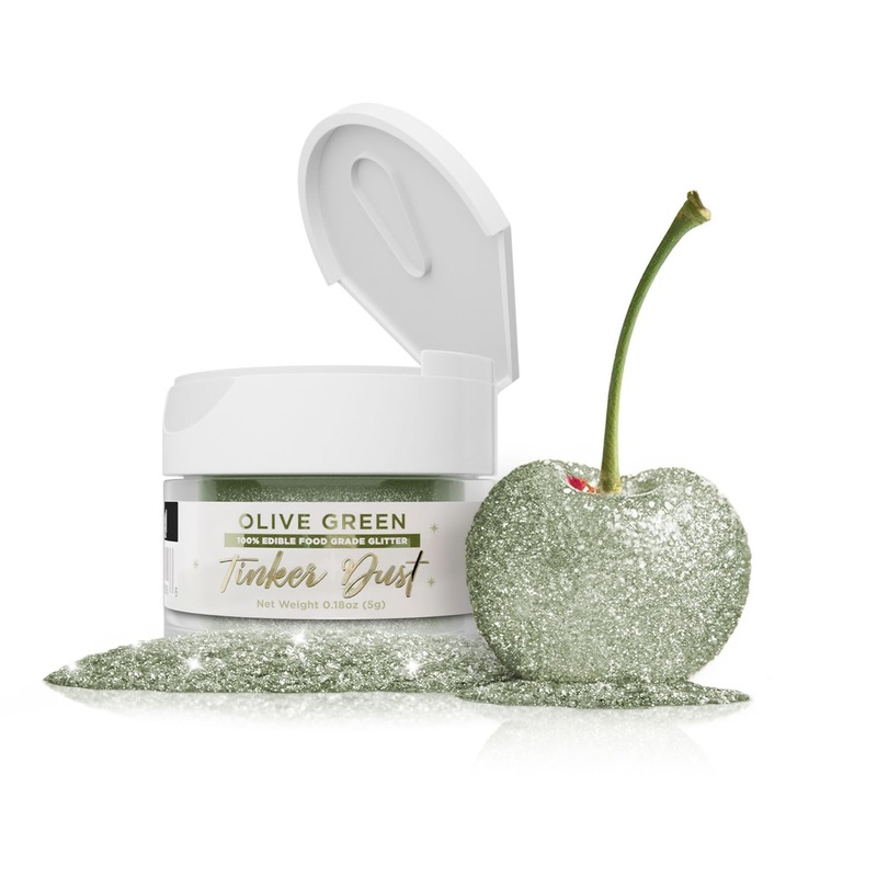 Bakell – Olive Green Tinker Dust (5G, 1X Jar) Edible Glitter For Food, Desserts, And Beverages!