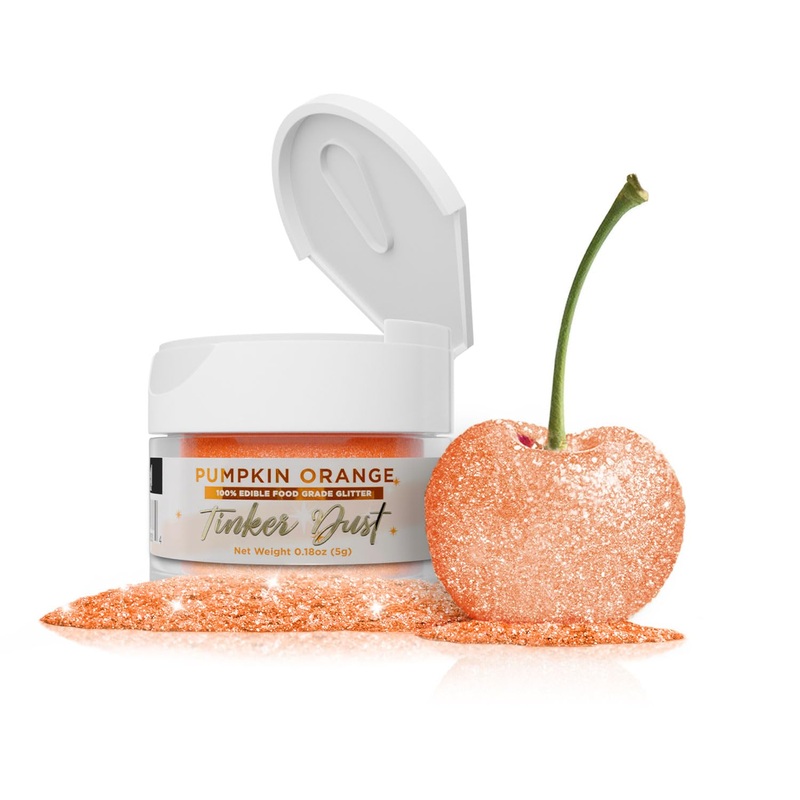 Bakell – Pumpkin Orange Tinker Dust (5G, 1X Jar) Edible Glitter For Food, Desserts, And Beverages!