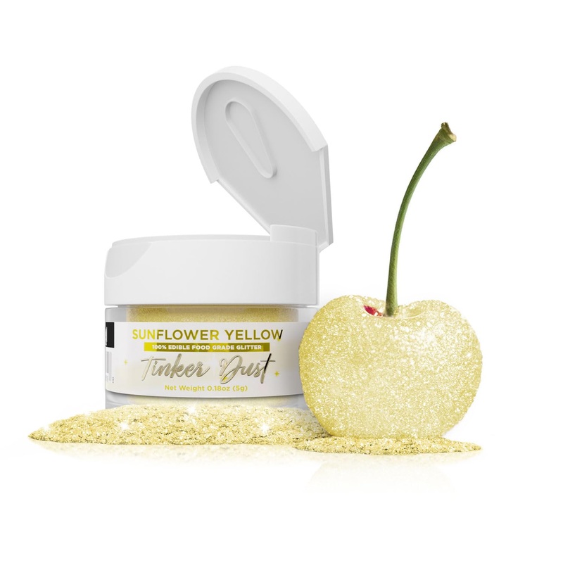 Bakell – Sunflower Yellow Tinker Dust (5G, 1X Jar) Edible Glitter For Food, Desserts, And Beverages!