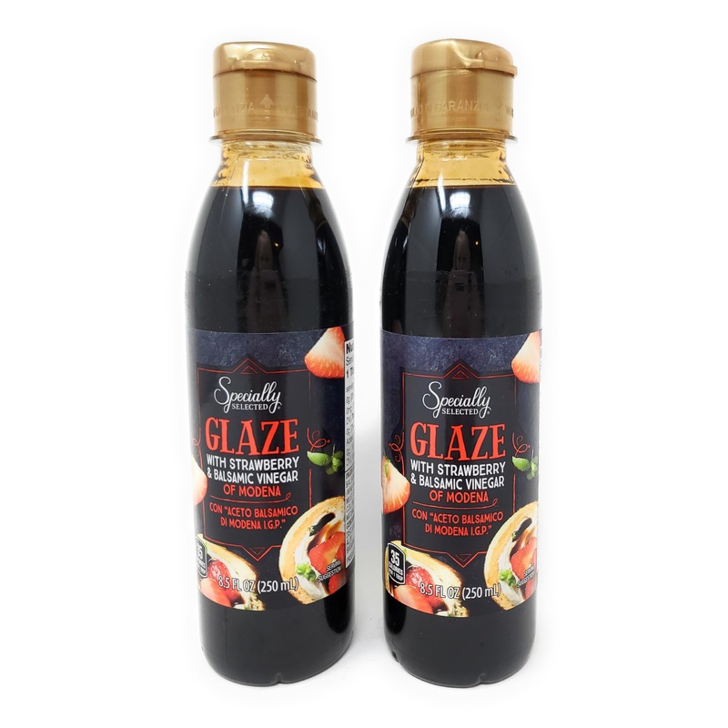 Balsamic Glazes With Strawberry And Balsamic Vinegar Of Modena 8.5 Fl Oz/250 Ml, Product Of Italy, (Pack Of 2)
