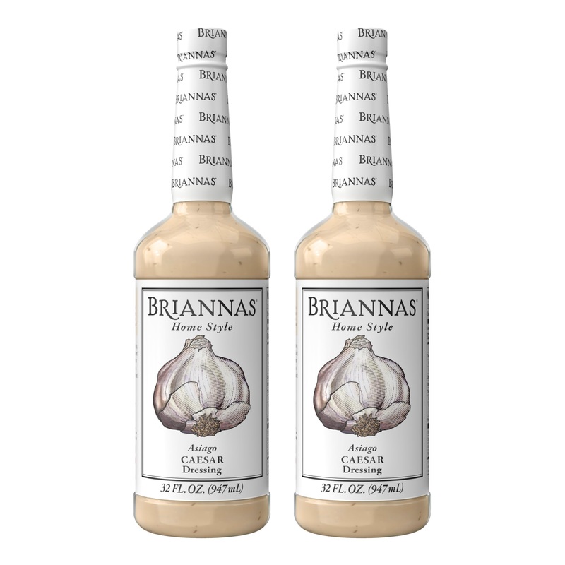 BRIANNAS Asiago Caesar Dressing, Gluten Free & Low Sugar, 32 oz. Bottles, 2 Pack – Premium Ingredients for Fine Salads
