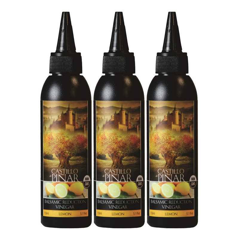 Castillo De Pinar 3-Pack Lemon Balsamic Reduced Vinegar, 150Ml Non Gmo