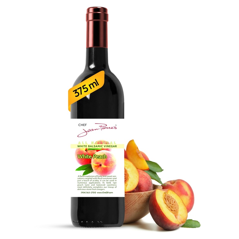 Chef Jean Pierre’S Italian Balsamic Vinegar – 375Ml (12.5Oz) Rich Peach Flavor, 12-Year Traditional Barrel Aged – Ideal For Enha