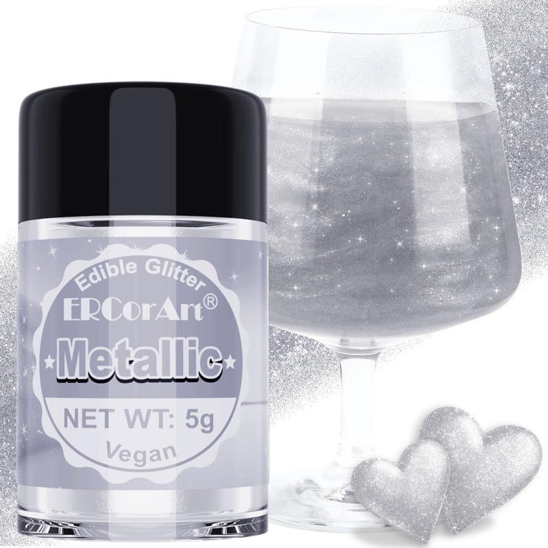 Edible Glitter – Metallic Luster Dust Edible For Drinks Cakes, Food Grade Cake Decorating Shimmering Glitter, Sprinkle Powder Fo