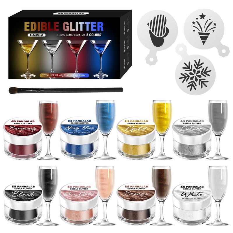 Edible Luster Dust Glitter – Food Grade For Drinks, Dessert Decorating Shimmering Glitter For Baking, Cake, Fondant, Chocolate,