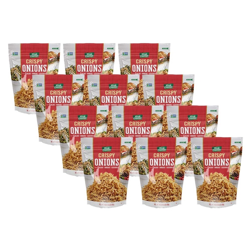 Fresh Gourmet Crispy Onions Snack And Salad Topper 24 Ounce (Pack Of 12)