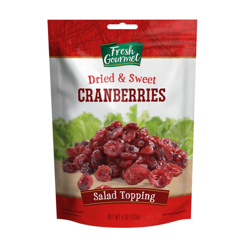 Fresh Gourmet Dried & Sweet Cranberries | 4 Ounce, Pack Of 9 | Crunchy Snack And Salad Topper