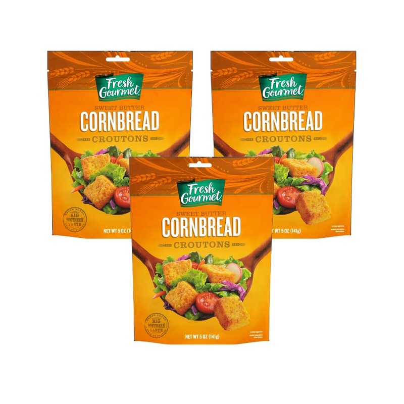 Fresh Gourmet Premium Croutons, Sweet Butter Cornbread 5 Ounce (Pack Of 3)