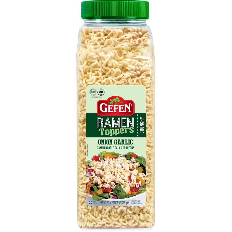 Gefen Onion Garlic Ramen Salad Toppers, 10 Oz | Ready To Use | Crunchy Salad Topping | Ramen Noodle Crunch | Soup Toppers