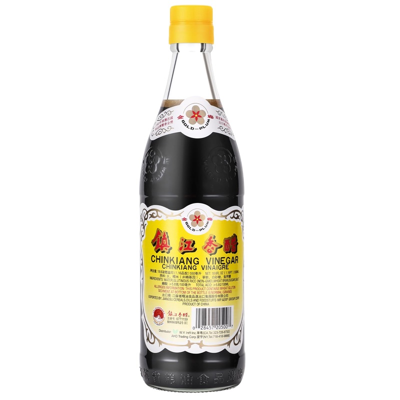 Gold Plum Chinkiang Vinegar, 18.6 Fl Oz The Original Zhenjiang Black Vinegar, Chinese Black Rice Vinegar, Authentic Zhenjiang Xi