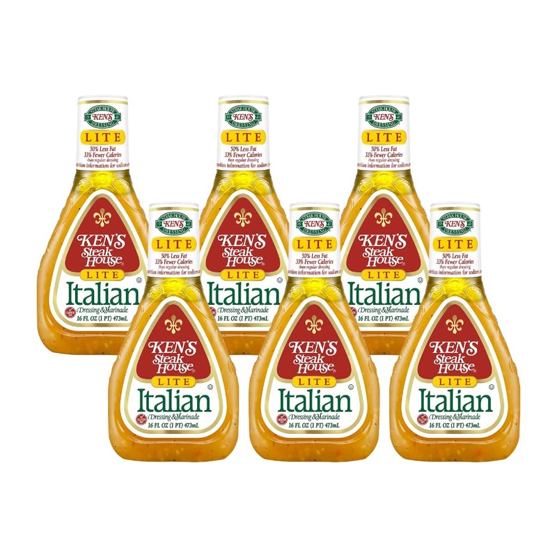 Ken’S Steak House Lite Italian Dressing & Marinade, 16 Fl Oz (Pack Of 6)
