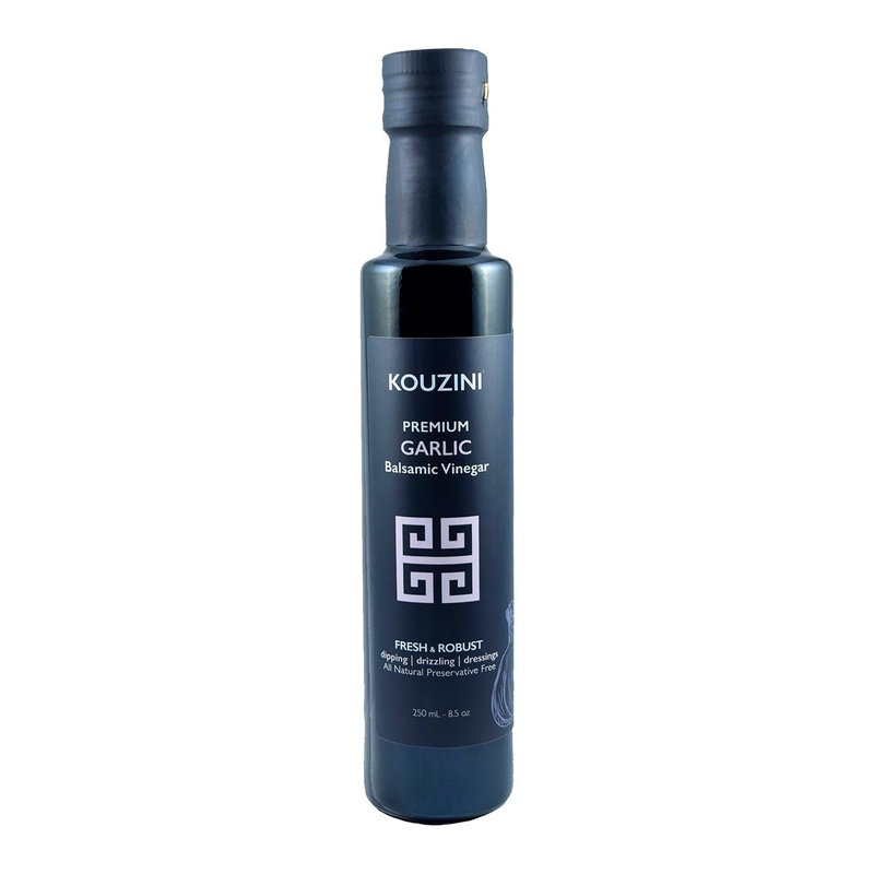 Kouzini Ultra Premium Garlic Balsamic Vinegar, Aged Balsamic Vinegars From Modena, Italy, Premium, Smooth & Full-Bodied Flavor,