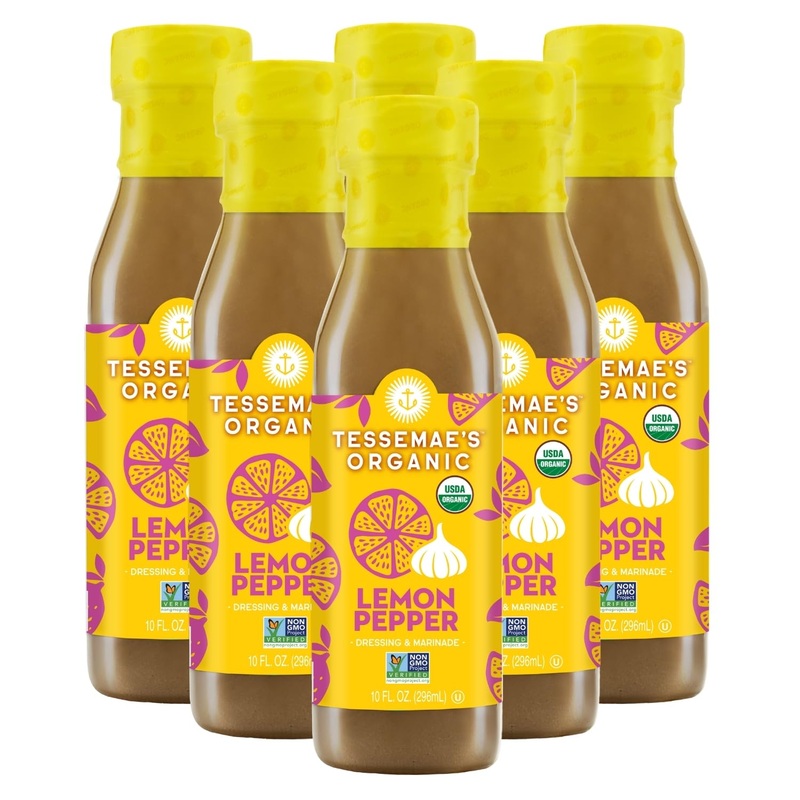 Tessemae’S All Natural Salad Dressing – Fresh Flavors For Every Plate (6 Pack, Lemon Pepper)