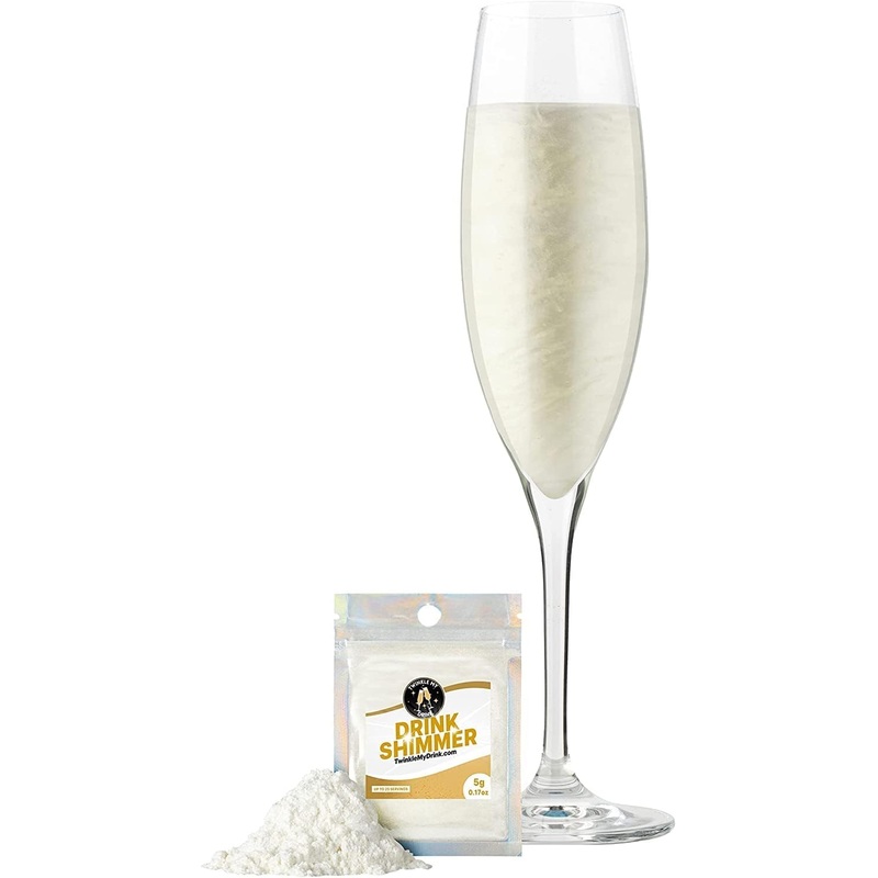 Twinkle My Drink Pearl White Premium Edible Glitter For Drinks | Valentines Drink Decorations | Wedding Drink Decor | 5G Up To 2