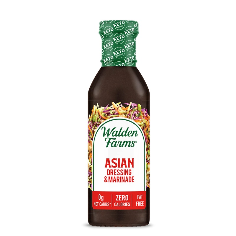 Walden Farms Asian Dressing & Marinade – Calorie-Free, Gluten-Free, Low Carb, Keto-Friendly, Sugar-Free, Zesty Asian Flavor, (12